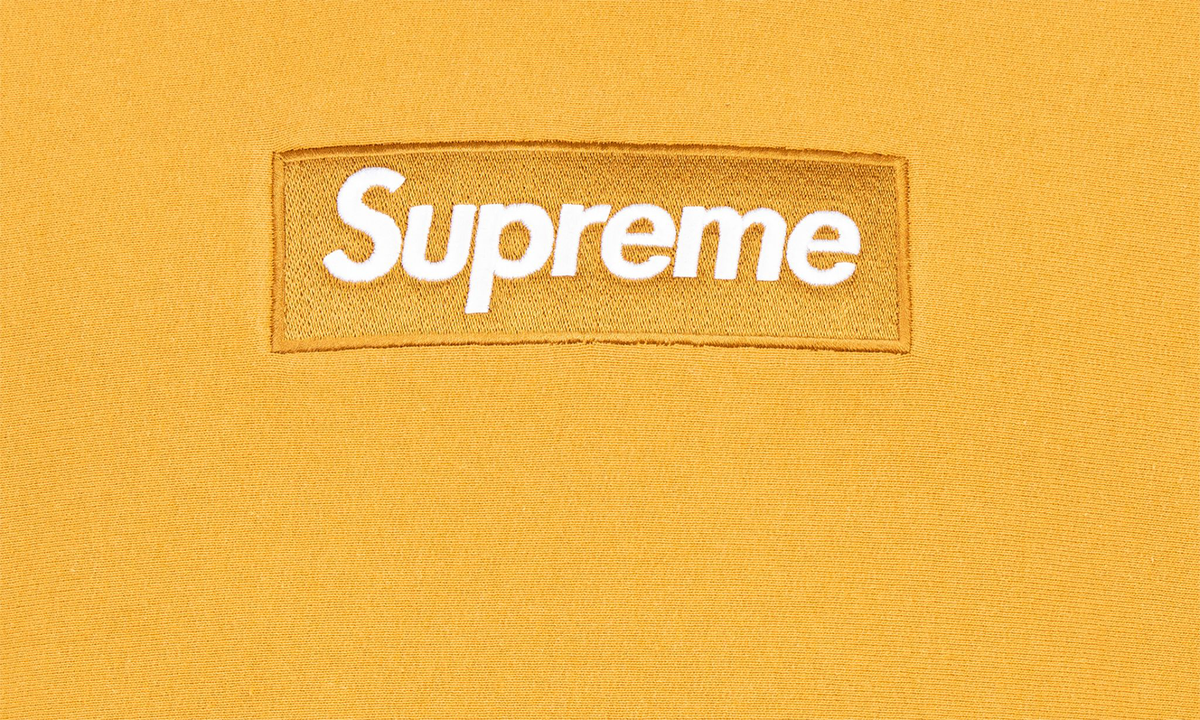 Supreme mustard sale box logo hoodie