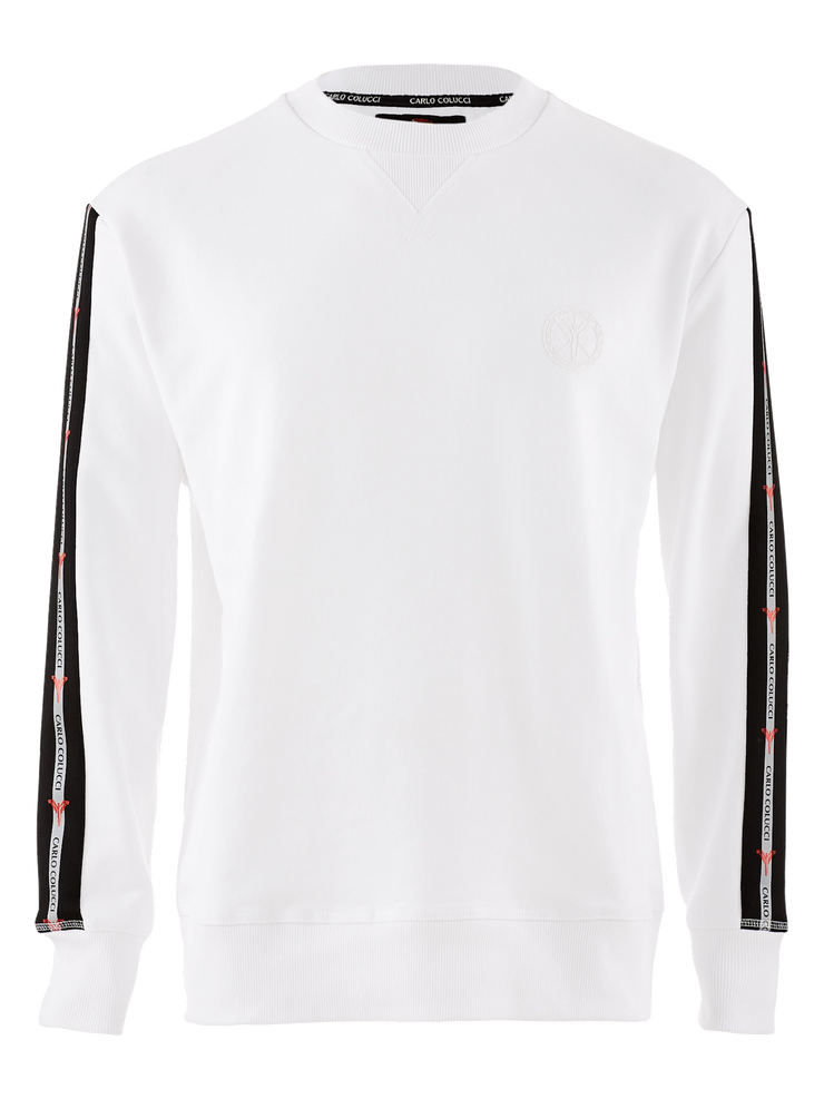 Carlo Colucci Sweatshirt Basic Line Weiß