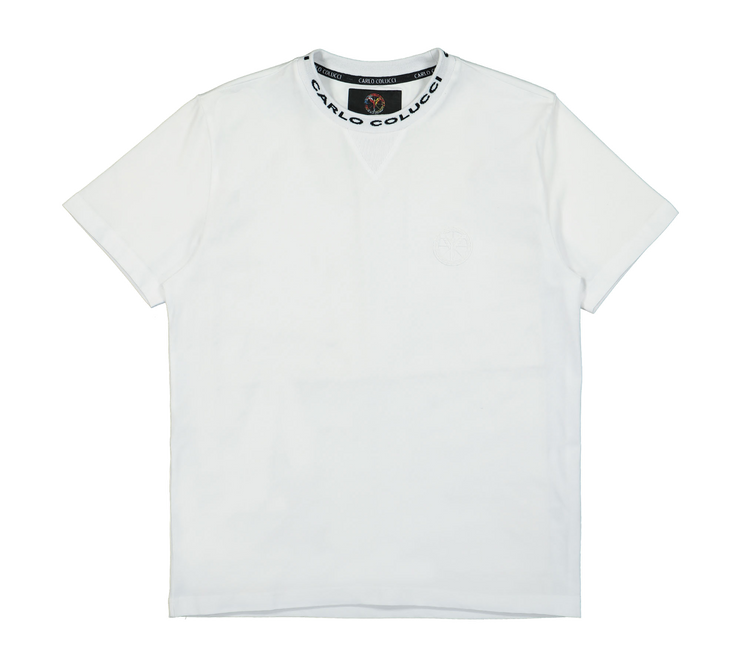 Carlo Colucci T-Shirt Basic Line Weiß
