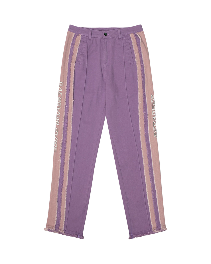 22DABE22 x RacerWorldwide® Purple Distressed Pants