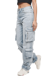 Pegador Hills Wide Cargo Jeans Vintage bright blue