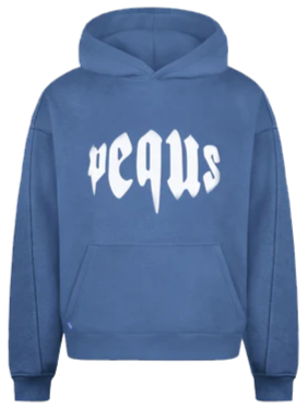 PEQUS Mythic Logo Hoodie vintage blue
