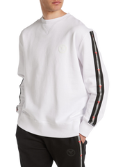 Carlo Colucci Sweatshirt Basic Line Weiß Model Frontansicht