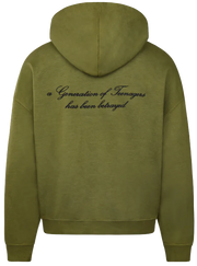 Pequs Betrayed Zip Hoodie / olive branch