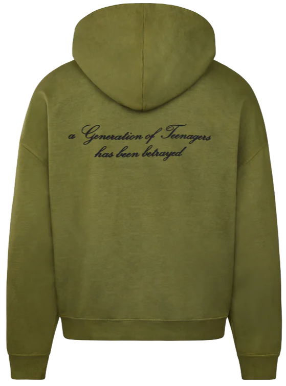 Pequs Betrayed Zip Hoodie / olive branch