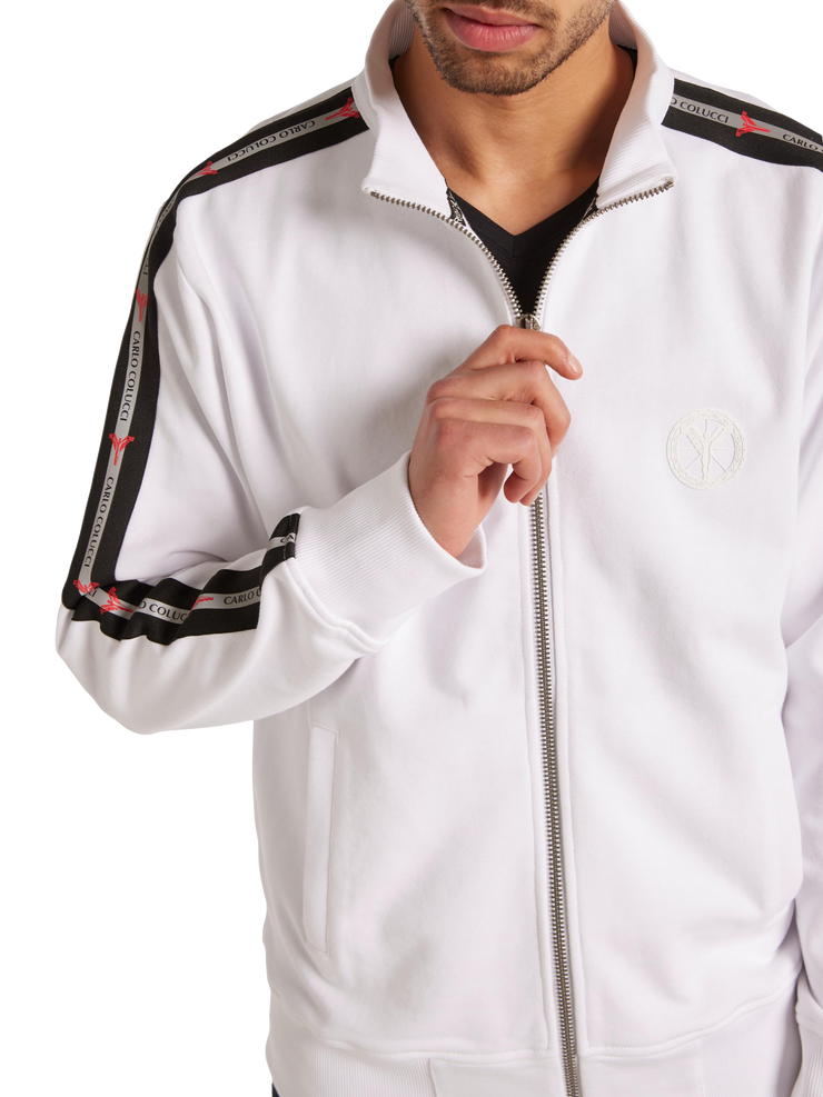 Carlo Colucci Jacket Basic Line Weiß Frontansicht (Logo auf der Brust)