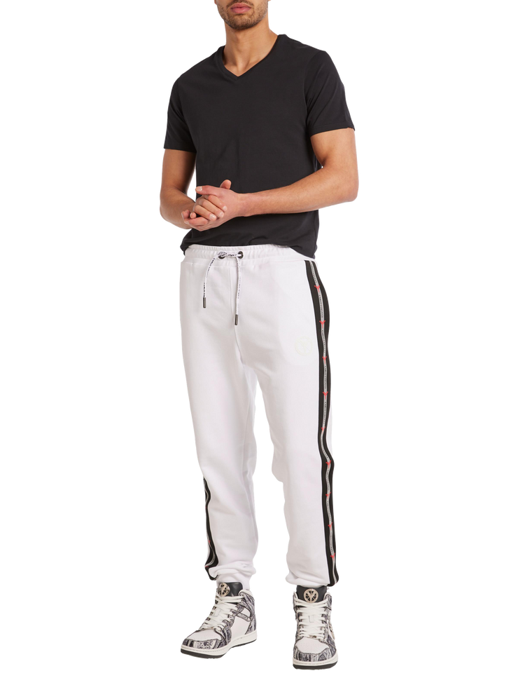 Carlo Colucci Jogger Basic Line Weiß Model Frontansicht