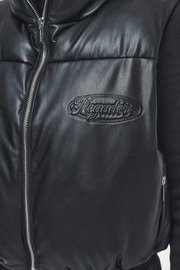 Pegador Zito Cropped Faux Leather Vest Black