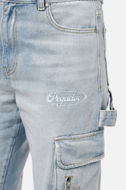 Pegador Hills Wide Cargo Jeans Vintage bright blue