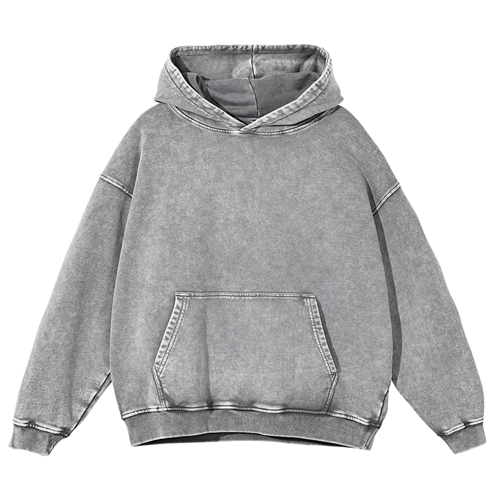 Basic Washed Light Grey Hoodie