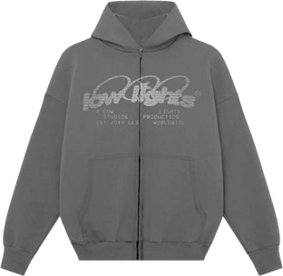 Low Lights Studios Ring Logo RS Zip-Hoodie washed grey