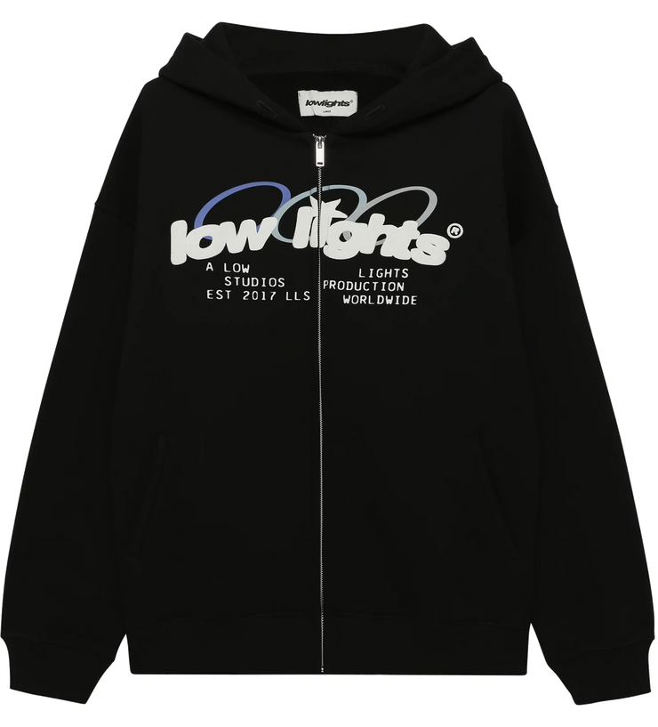 Low Lights Studios Arctic Ring Logo Zip-Hoodie black