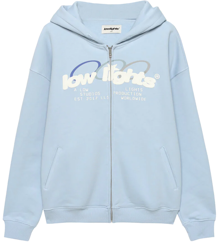 Low Lights Studios Arctic Ring Logo Zip-Hoodie sky blue