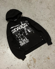 22DABE22 BLACK TERROR AND LOVE HOODIE Frontansicht