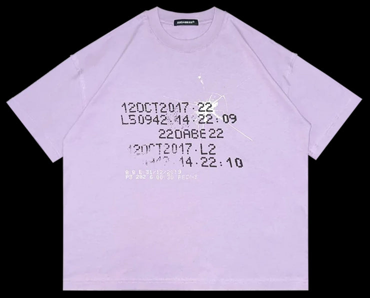 22DABE22 Purple Broken Dot Graphic Shirt