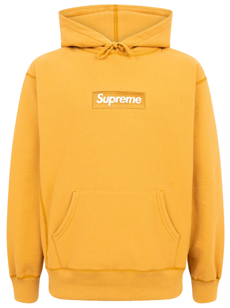 Supreme Box Logo Hooded Sweatshirt FW21 Light Mustard CROPZ