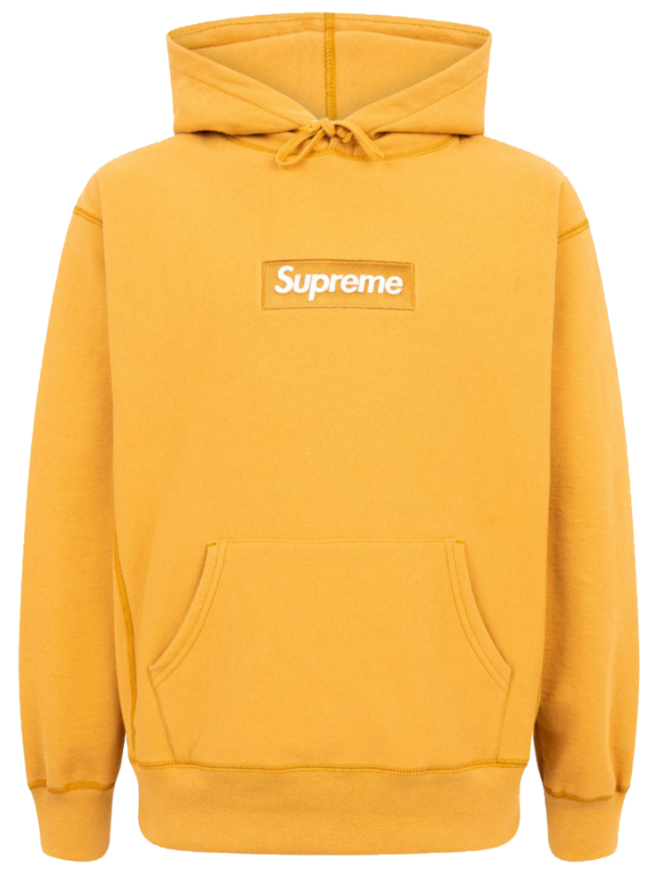Supreme Box Logo Hooded Sweatshirt (FW21) Light Mustard - CROPZ