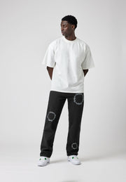EightyFive Round Logo-Print Jeans black washed