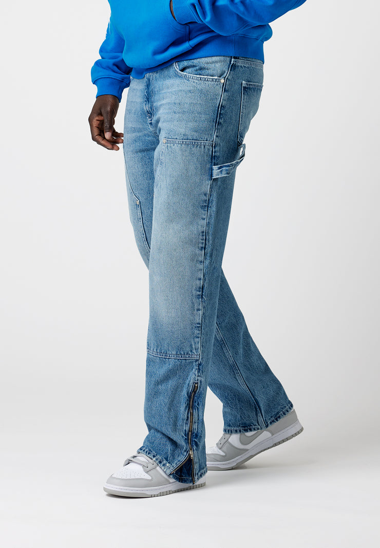 EightyFive Zipped Carpenter Jeans dark blue Seitenansicht