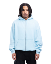 Prohibited Oversized Zip-Hoodie Babyblue