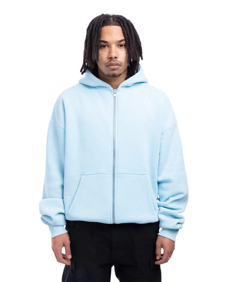 Prohibited Oversized Zip-Hoodie Babyblue