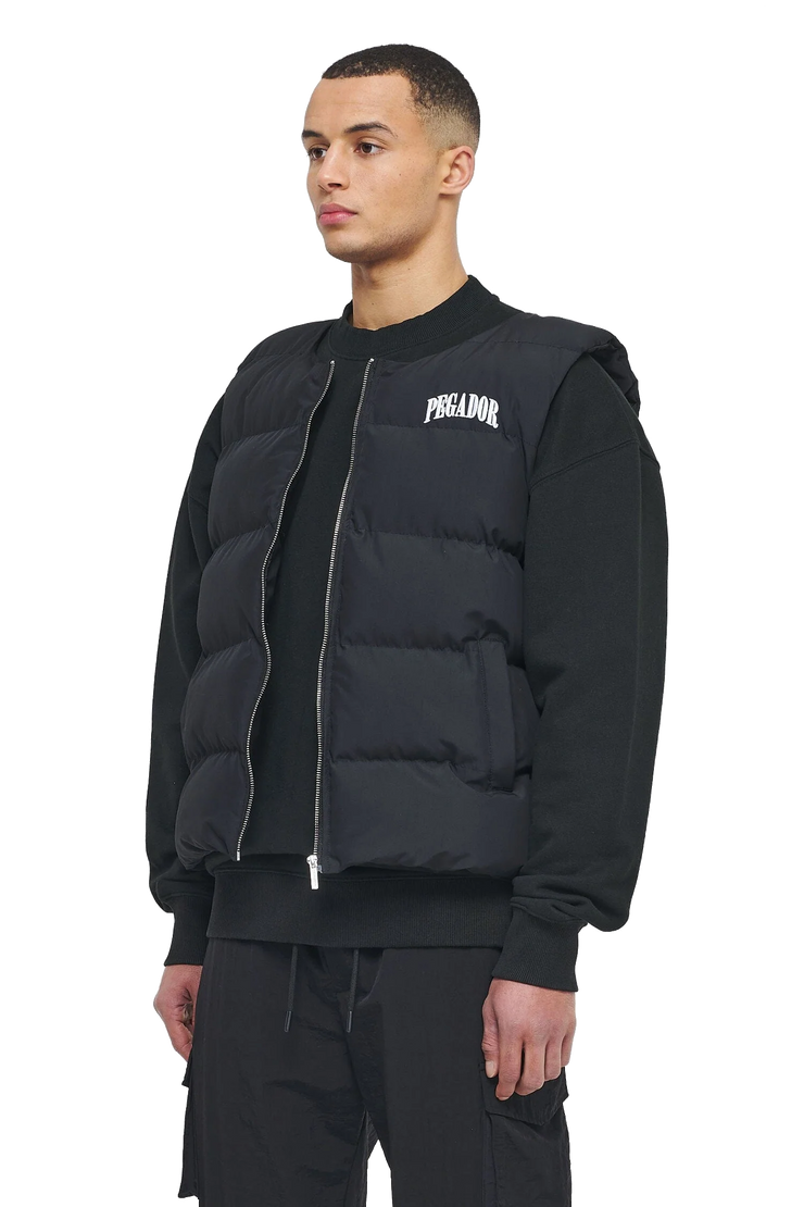 Pegador Aberdeen Round Neck Puffer Vest Black ink