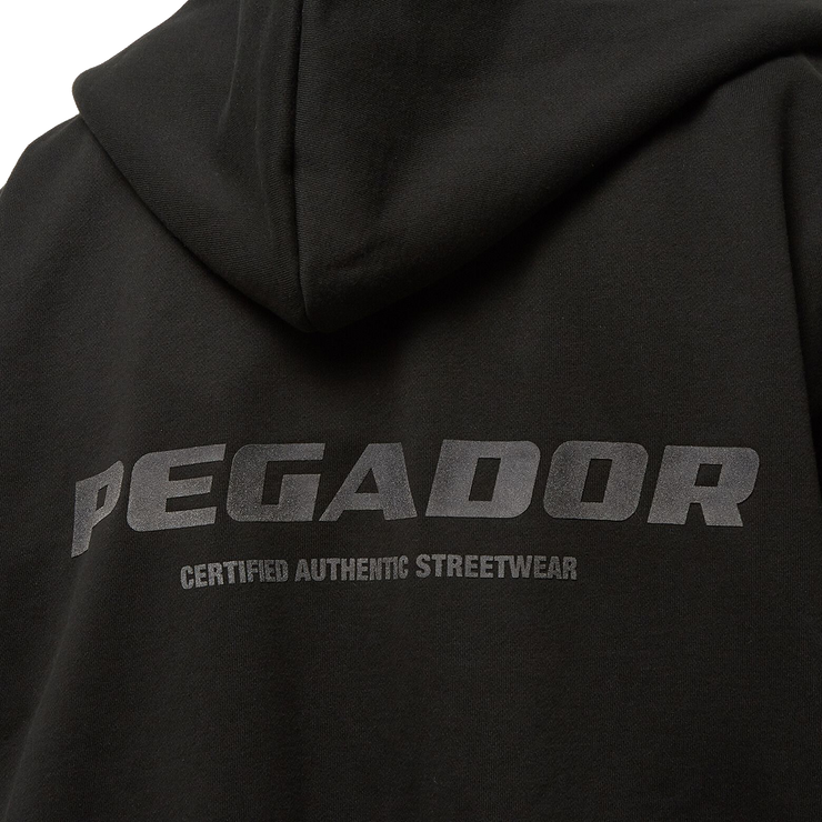 Pegador Colne Logo Oversized Sweat Jacket Vintage washed black