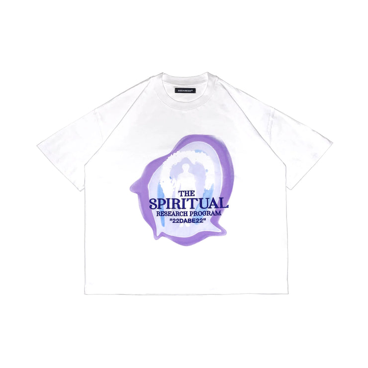 22DABE22 Spiritual Research T-Shirt White/Purple